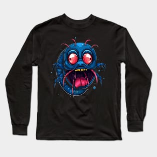 Blue Shrimp Smiling Long Sleeve T-Shirt